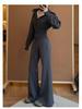 Women's Black Micro-Flare Sports Sweatpants, High-Waisted, Slimming, Flattering, Plus Velvet, Autumn/Winter 2025 Collection