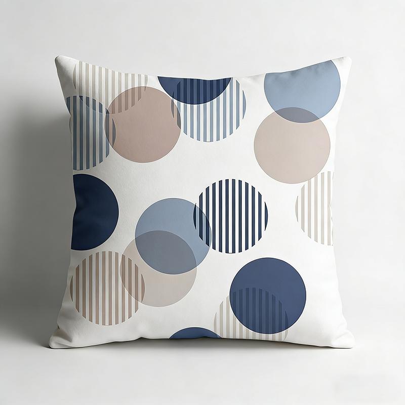 1 Pc Blue Geometric Pillowcase Cushion Cover Abstract Throw Sofa Living Room Bedroom Modern Home Decor Peach Skin Pillow Cases