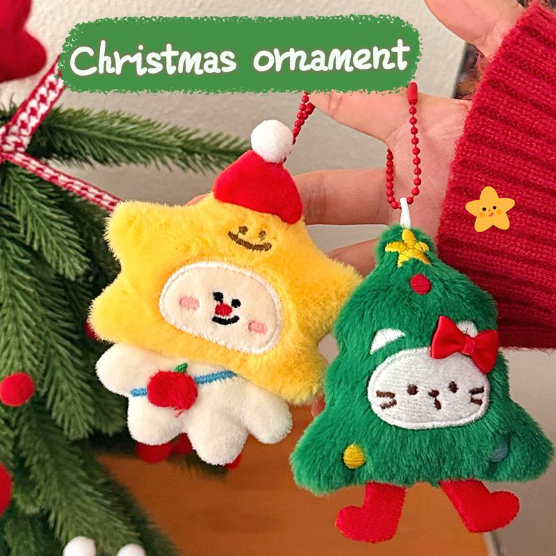 Christmas Decorations 2025 Christmas Doll Pendants Cute Elk Santa Claus Keychains Accessories Party Favors New Year Gifts