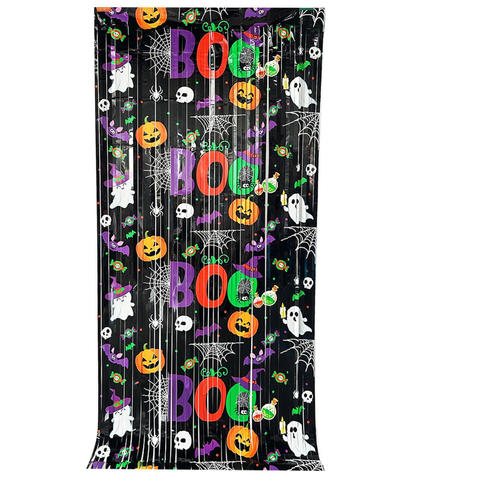 

Halloween Bat/ Pumpkin/ Ghost/ Rain Curtain Party Background Decoration Rain Curtain Photo Props One Size