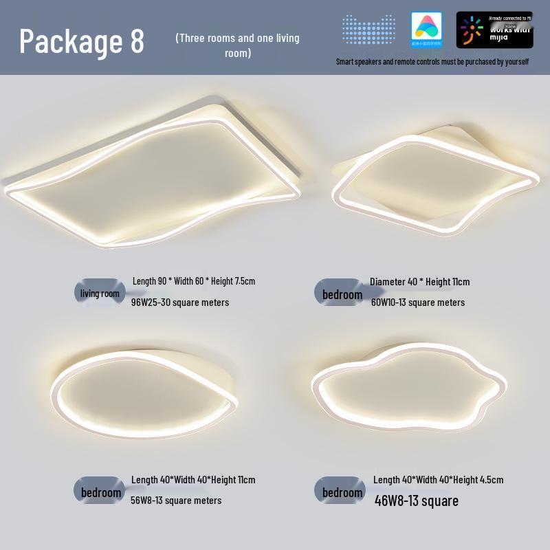 Modern Minimalist Ceiling Light Package with Smart Home Integration for Whole House