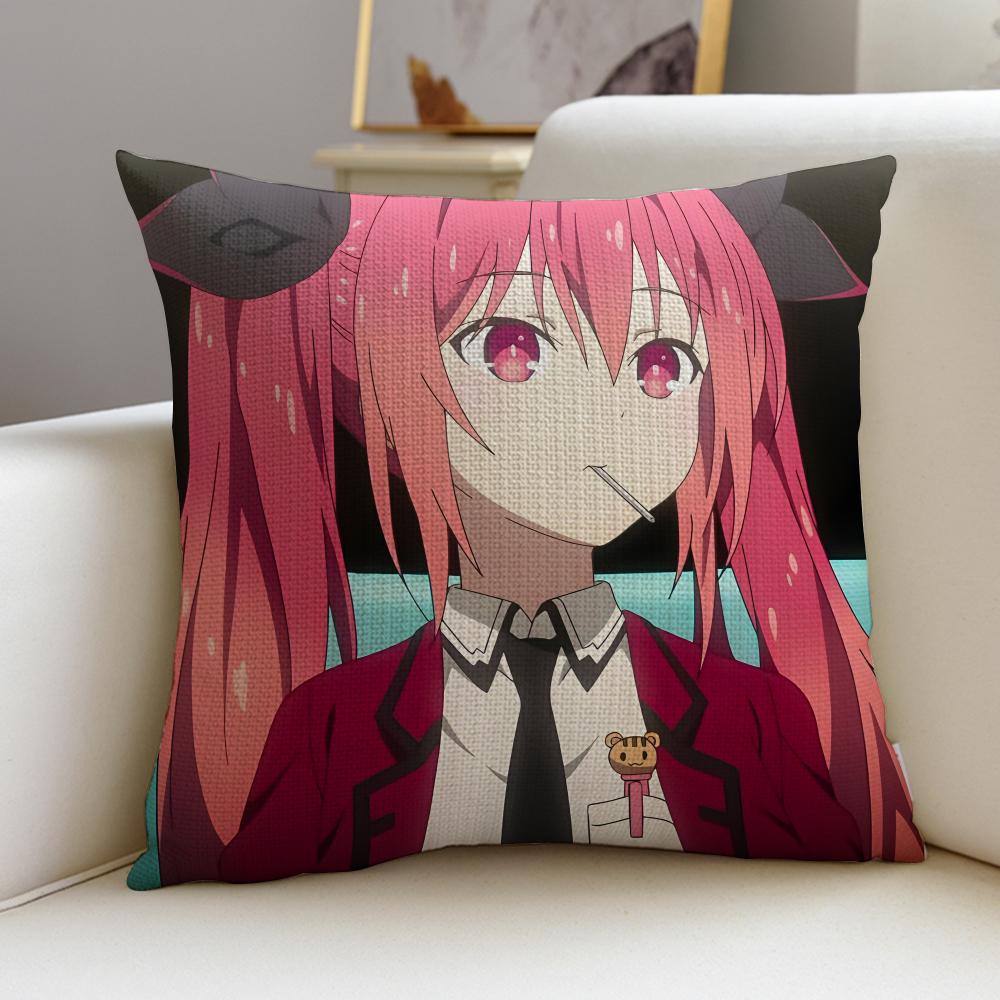 

Fantasy DDATE A LIVES Cushion Cover Breathable and skinfriendly linen pillowcase square removable and washable cushion 30X30cm