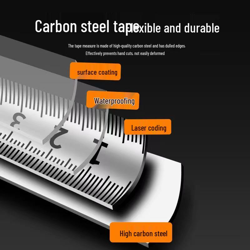 Stainless Steel Drop-Resistant Tape Measure: 5m, 7.5m, 10m for Home & Construction Use