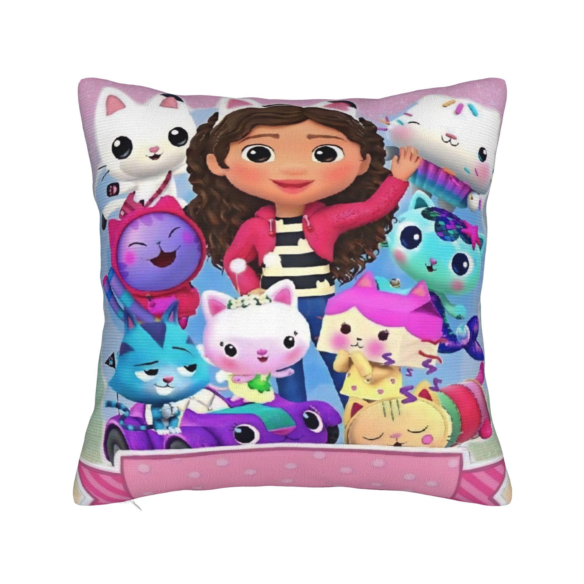 

G-Gabbys Girl Dollhouse Pillowcase Stuff Printing Cushion Cover Decorations Pillow Case Cover Home Multi Size 12x12Inch