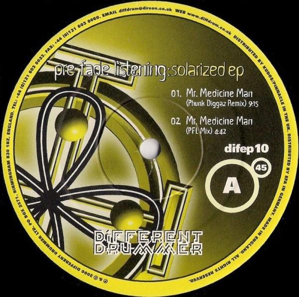 

12inch Record PRE FADE LISTENING Solarized EP DIFEP10 Different Drumm 2000 UK Dance Electronica Used
