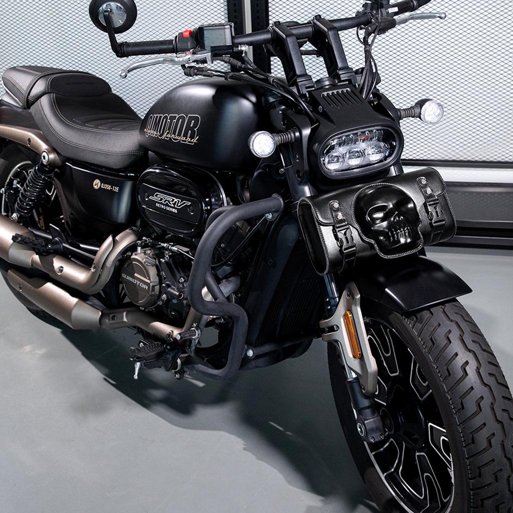 European-American Punk Harley Motorcycle Waterproof Front Bag with Contrast Design