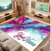 Abstract Geometric Theme Crystal Velvet Floor Rug Personalized Custom Name Text Warm Carpet Home Decoration
