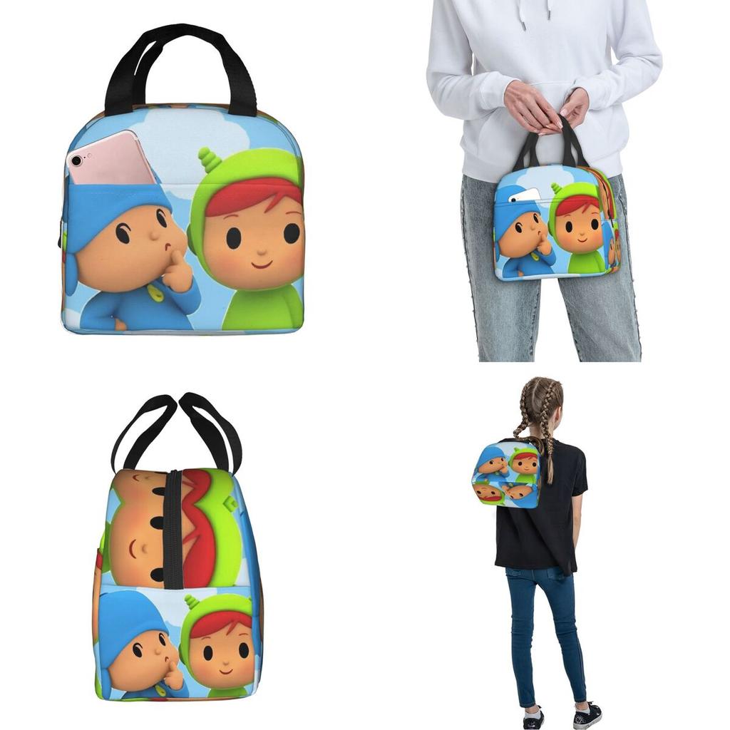 Pocoyoes Cartoon Comdy Accessories Insulated Lunch Bag For School Storage Food Boxes Portable Cooler Thermal Bento Box