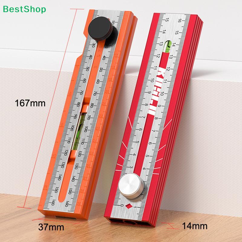 Multifunctional Positioning Marking Ruler with Level, Adjustable Angle & Scale, Precision Woodworking Measuring Tool