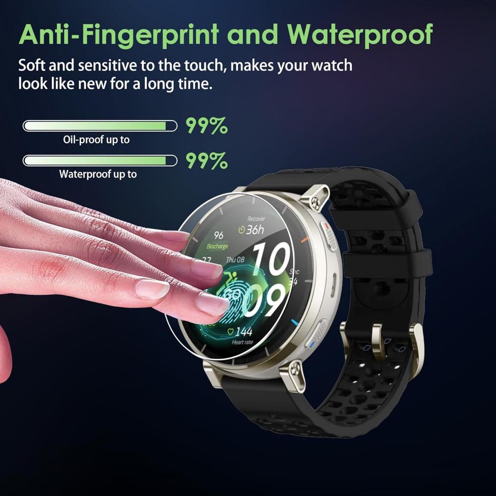 5-1pcs Tempered Glass with Auto-alignment Install Kit for Amazfit Active 3 Premium Screen Protectors HD Glass Protective Films