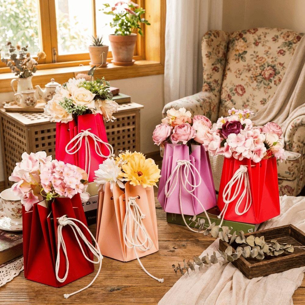10Pcs Paper Flower Gift Box Romantic Rose Bouquet Bags Exquisite Floral Wrapping Box  Gift Packaging