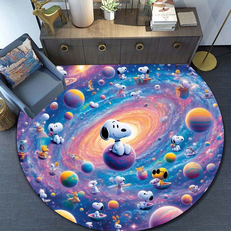 Lucky Red Rose Printed Round Carpet Anti Slip and Easy To Clean Ideal Carpet for Home or Vacation Homes Durable and Affordable