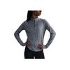 Nike Solid Color Stand Collar Half Zip Long Sleeve Fitness Top Women tops Gray HQ0499-084
