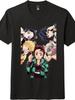 Camiseta Gráfica de Demon Slayer Group, Camiseta Casual Unisex para Entusiastas del Anime