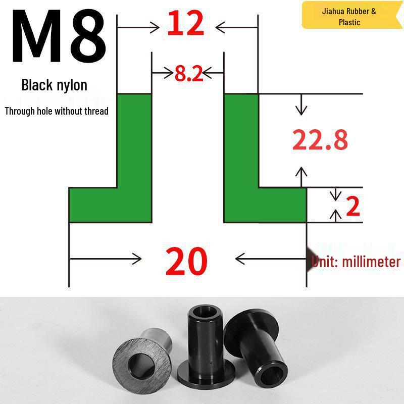 T-förmige Nylon-Dichtungsscheibe M3-M35 Gewinde Isolierabstandshalter