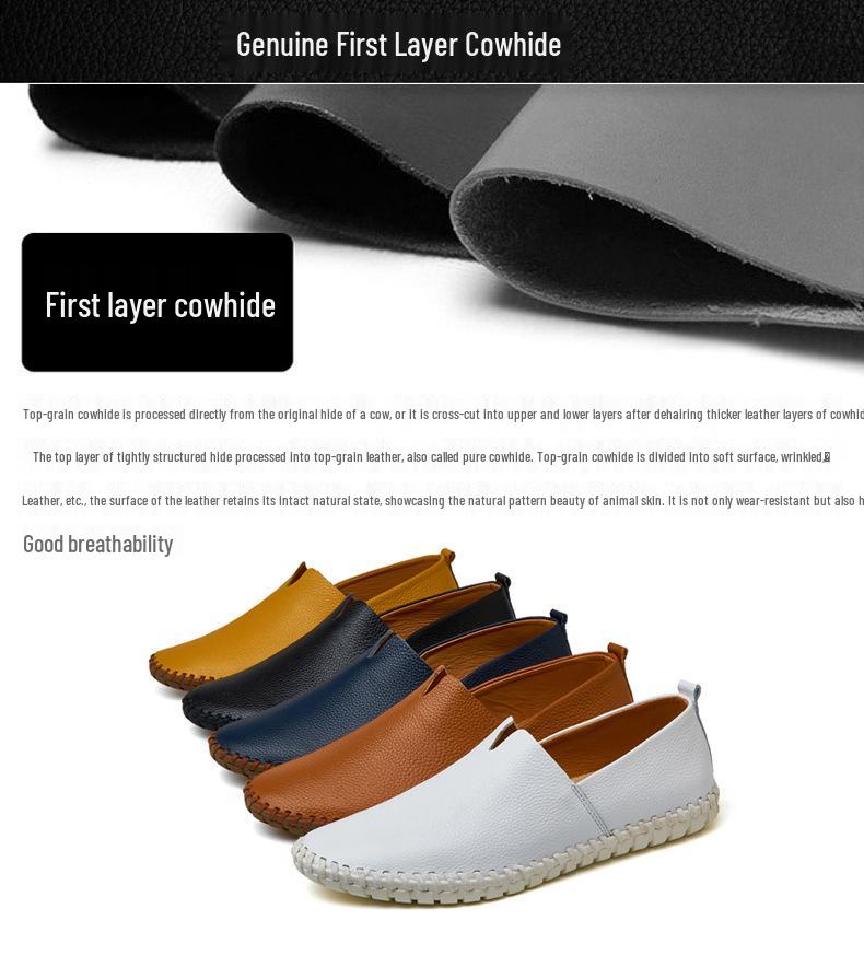 Zapatos Casuales de Cuero para Hombre, Slip-On, Talla Grande (Tallas 48-50)