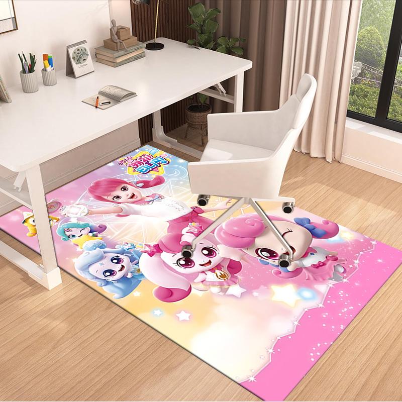 Pink Magical Girl Fairies Carpet For Playroom Bedroom Living Room Sofa Home Decor Kids Game Area Rug Nonslip Floor Mat