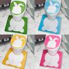 Easter Bunny Bathroom Set, 2-Piece Funny Rabbits Tail Toilet Lid Cover And Bath Mat,Bathroom Accessories Decor Set