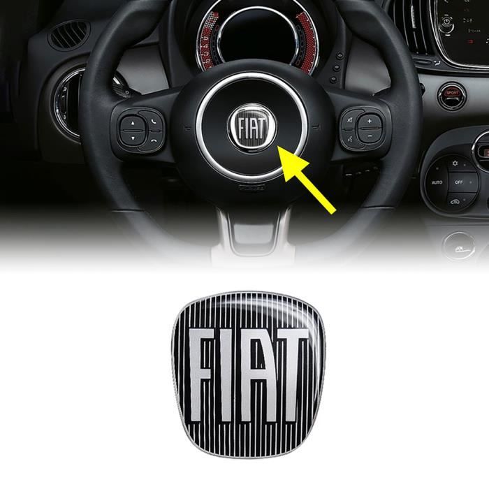Adhesivo Fiat 3D Reemplazo Logo Negro para Volante 500