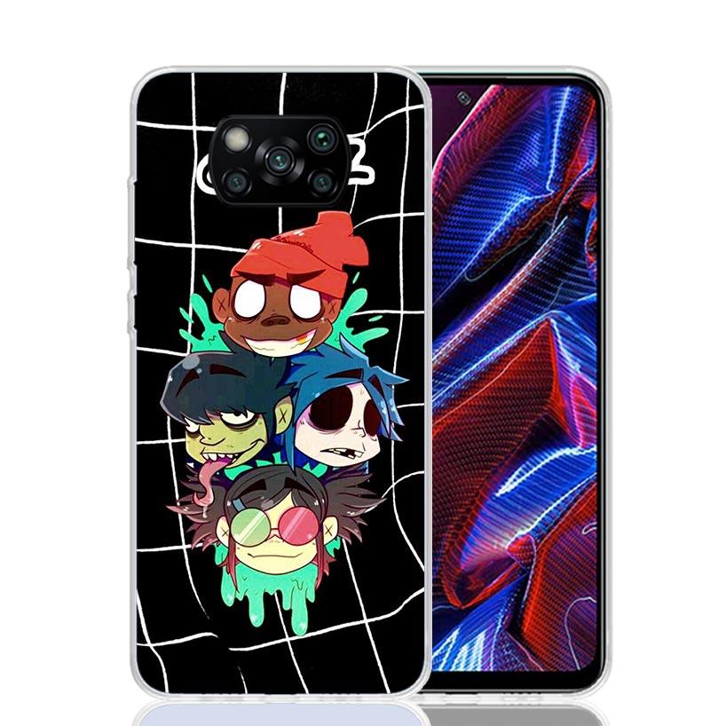 Gorillaz Anime Case Phone Cover for Xiaomi Redmi Note 10 9 9S 8 8T 7 5 Pro Mi 12T 11T 10T 9T 12 11 Lite A3 A2 Trend Fundas Mi 11