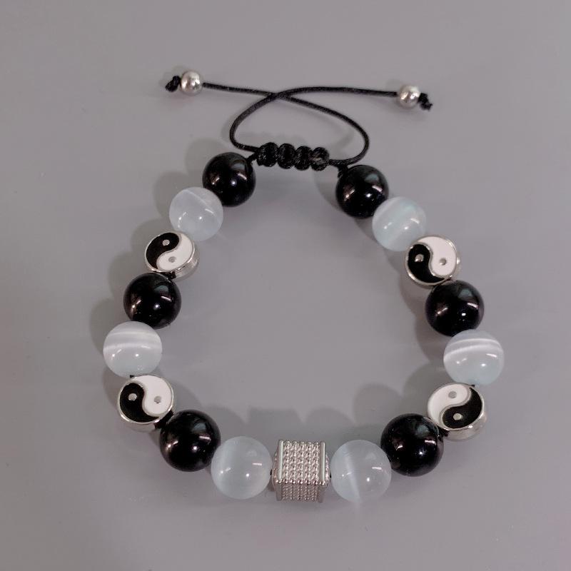 JYL TS Bracelet  Colorful Volcanic Stone Double-layer Style Brings Double Joy Bagua потир серебряный