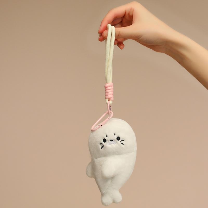 Meeres-Tier Babyrobbe Plüsch Flauschig Paar Schlüsselanhänger Niedlich Magnetische Anziehung Anhänger Kühlschrankmagnet Plüsch Schlüsselanhänger Geschenke