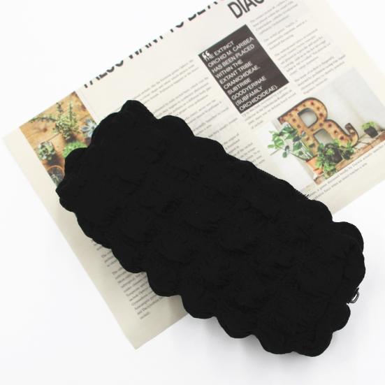 Myk Puff Blyantveske Stor Kapasitet Plissert Pennorganisator Glatt Glidelås Sminkepose for Skole Reise Multifunksjonell Oppbevaringspose