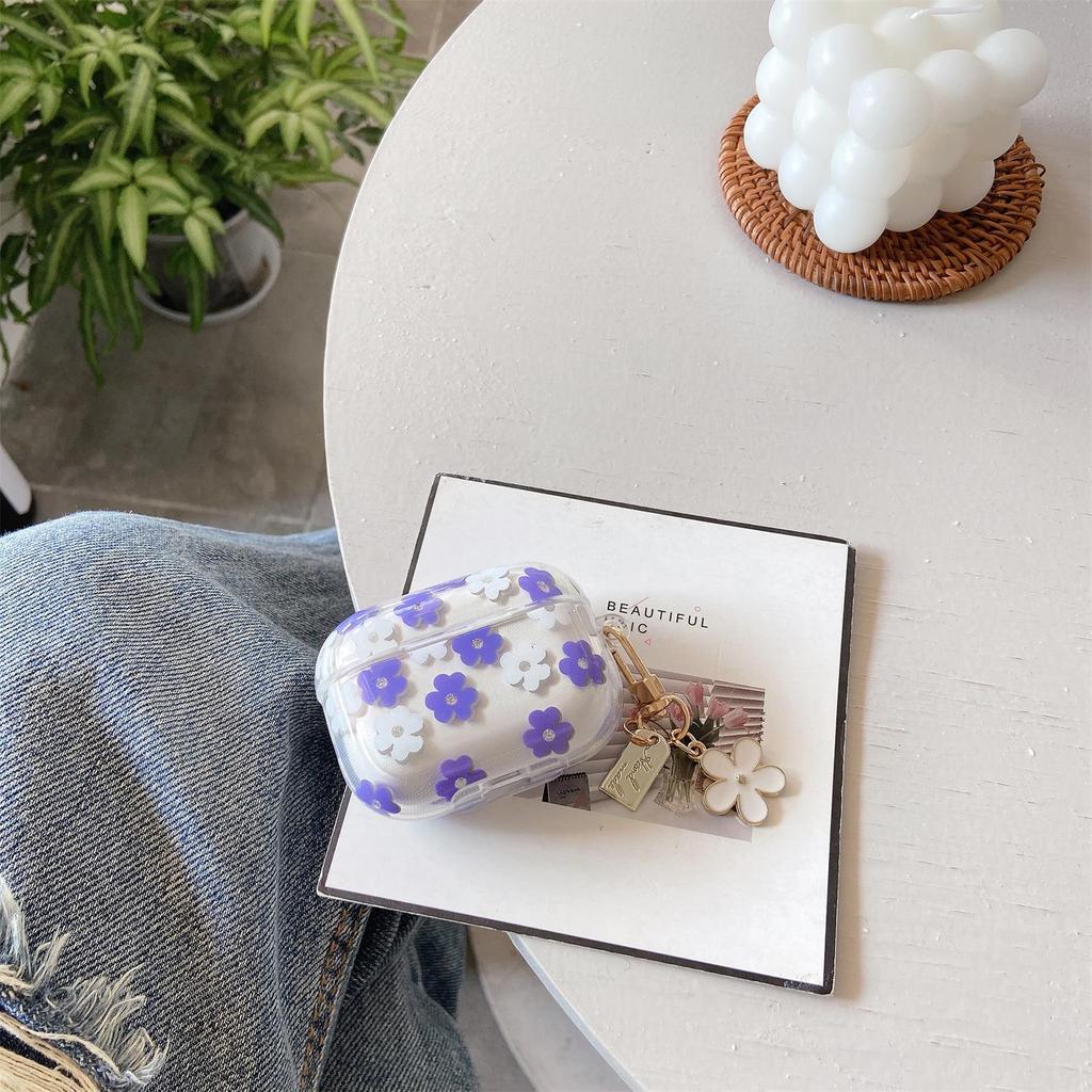 New For Apple AirPods 2/3/Pro 2 Earphone Case Flowers Design Soft Shell For AirPods Pro2 Case Scratch Proof with Cherry Keychain