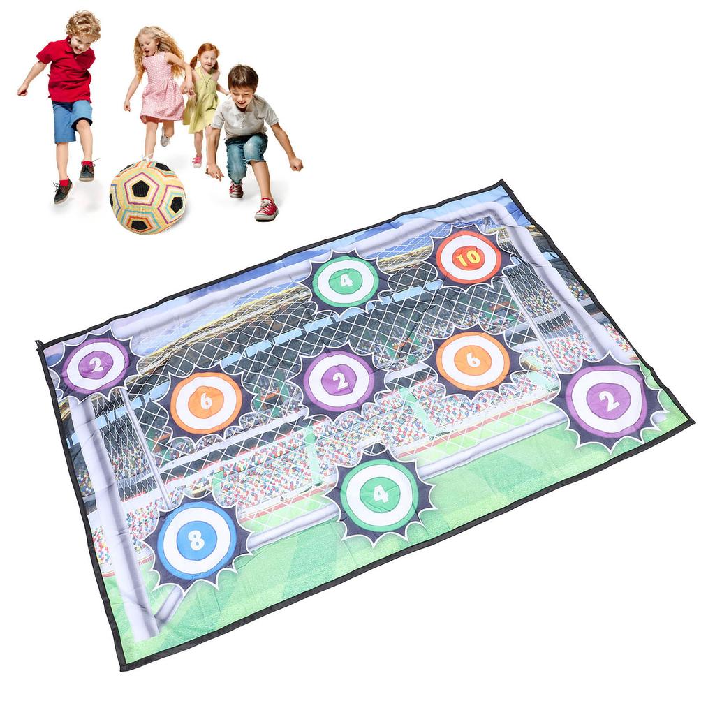 Soccer   Game Mat Set Indoor Outdoor Foot  Toss Target Game Toss Soccer Goal Game with Soccer   for Boys