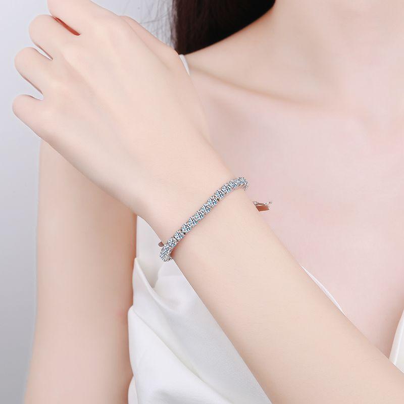 100% S925 Silver 2-6mm Real Moissanite Tennis Bracelet for Women Wedding Jewelry Christmas Exquisite Gift