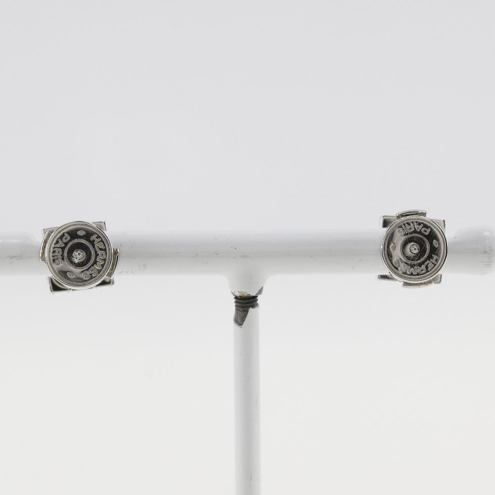 Hermes Cardue Ash Kolczyk H kostka Srebrny/różowy metaliczny 6,1g Kobiety Używany