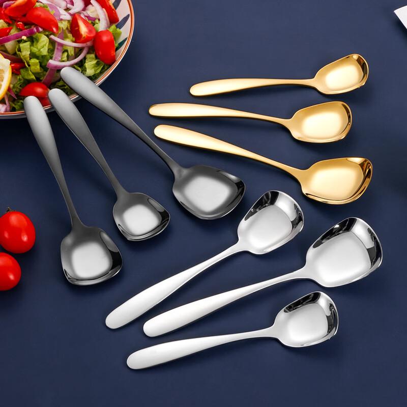 RuHan Large Square Stainless Steel Creative Spoon