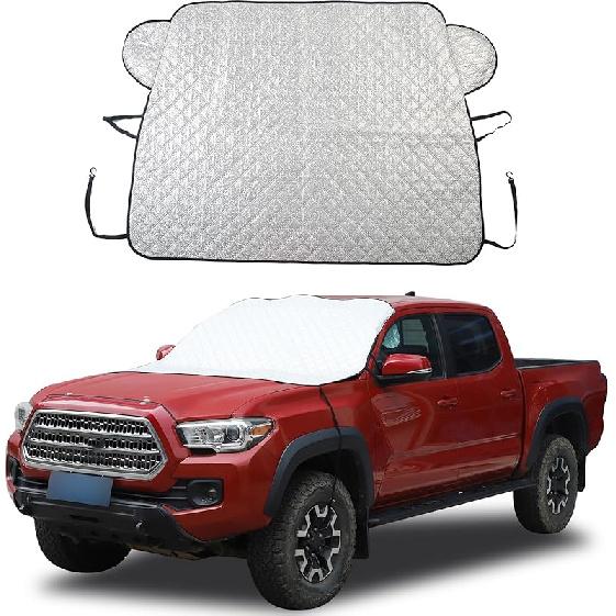 Чехол на лобовое стекло от снега для Toyota Tacoma 2015-, Передний чехол на лобовое стекло от льда и снега, Автомобильный сверхтолстый чехол от льда на лобовое стекло Защищает лобовое стекло серебряный