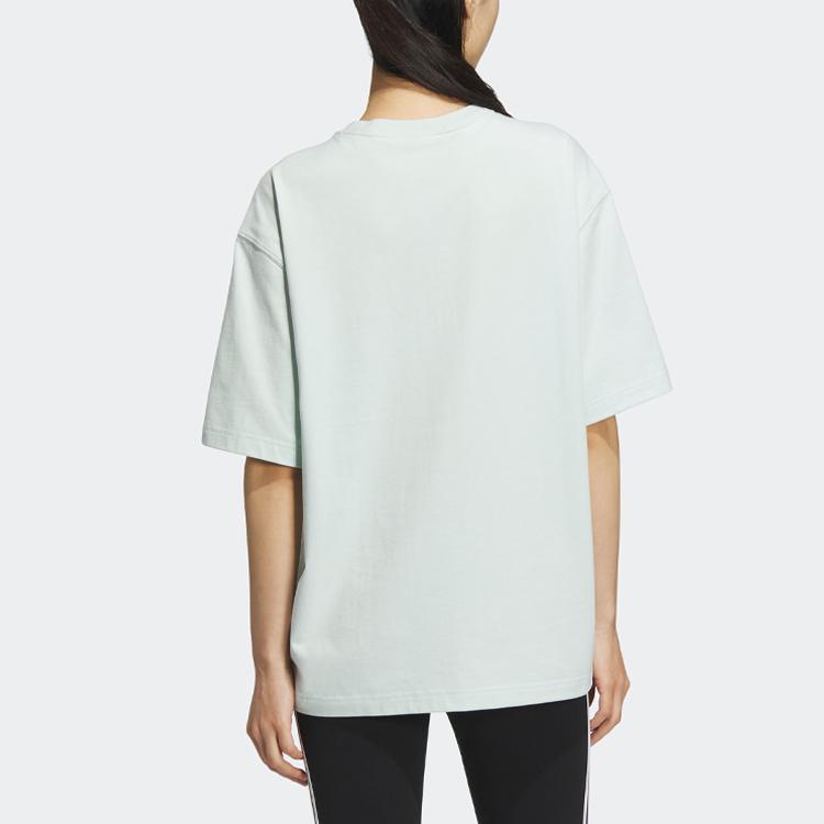 Adidas Originals Trefoil Short Sleeve Tee Pure Logo Loose Round Neck Women Tops Green IK8675