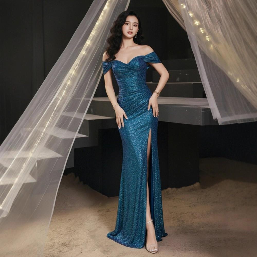 Sexy Night Dress, Evening Dress with Sleeves, SPA Foot Massage K-song Club, Soft Massage Technician, Working Clothes Look Thin