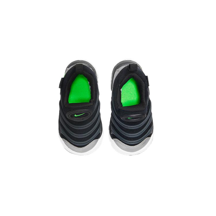 Nike Dynamo Free Abrasion Resistant Low top Toddler Shoes Black Green Infant And Toddler 343938-028