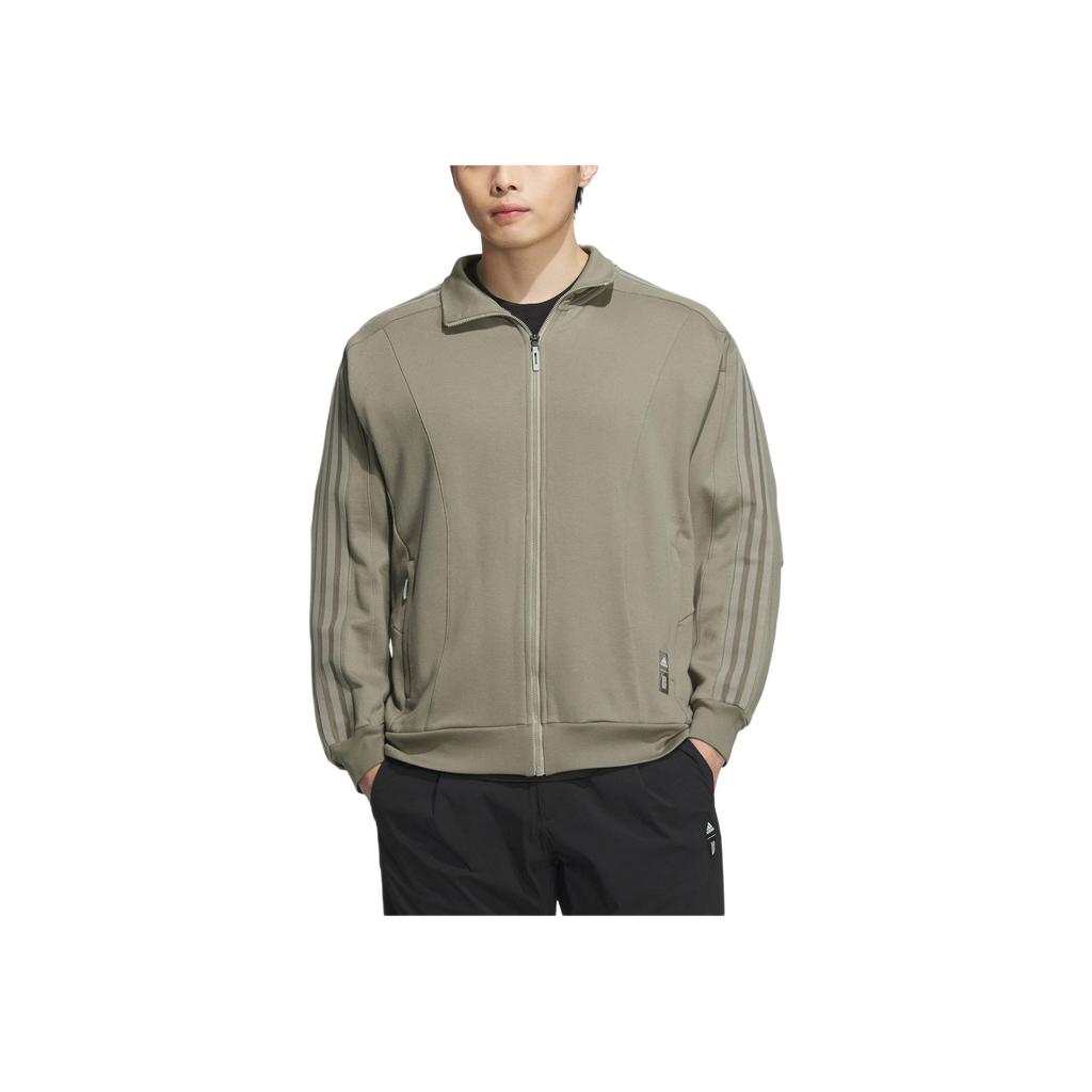 Adidas Wuji Track Top Solid Color Stand Collar Comfortable Loose Retro Sports Jacket Long Sleeve Jacket Men Jacket Brown JI8704