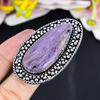 Russian Charoite Gemstone 925 Sterling Silver Jewelry Ring Size 8.5 KG-1685