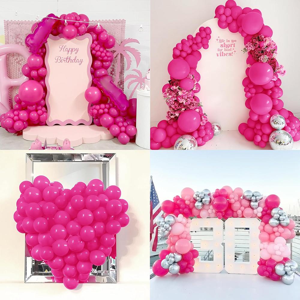 Hot Pink Ballon Arch Rose Red Balloons Garland Kit Wedding Valentine Day Anniversary Birthady Party Graduation Decoration Globos