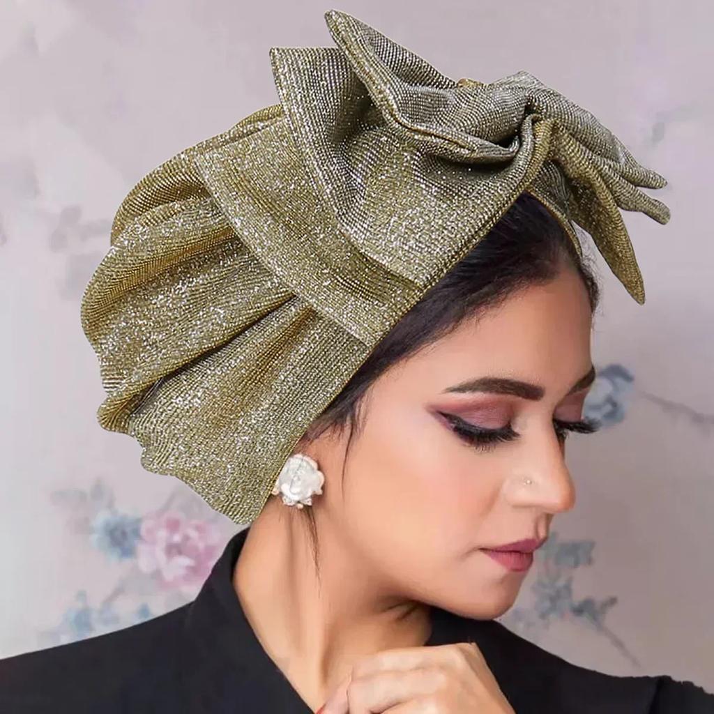 Women Sequin Knotted Turban Indian Hat Muslim Hijab Beanie Bonnet Hair Loss Headscarf Chemo Cap Headwear Bandanas Turbante Mujer