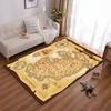 Treasure Map Pattern Carpet for Living Room, Pirate Adventure Decor Suitable for Use As an Anti-slip for Living Room Bedroom Sofas