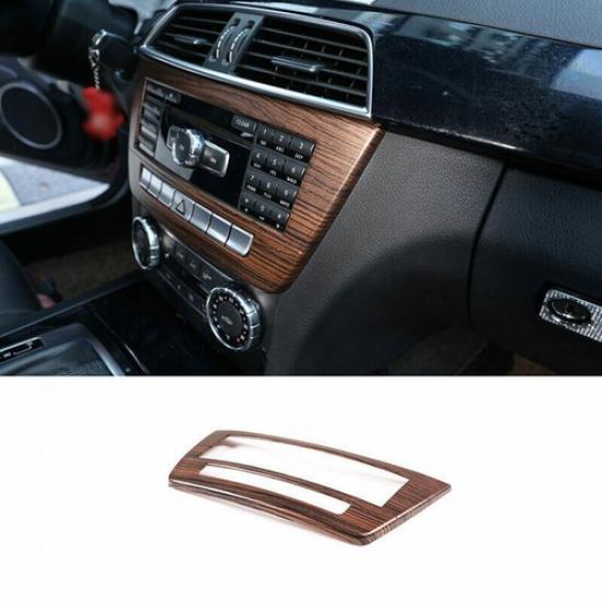 Wood Grain Central Volume CD Switch Cover Trim Fit For Benz C-Class 2011-2014