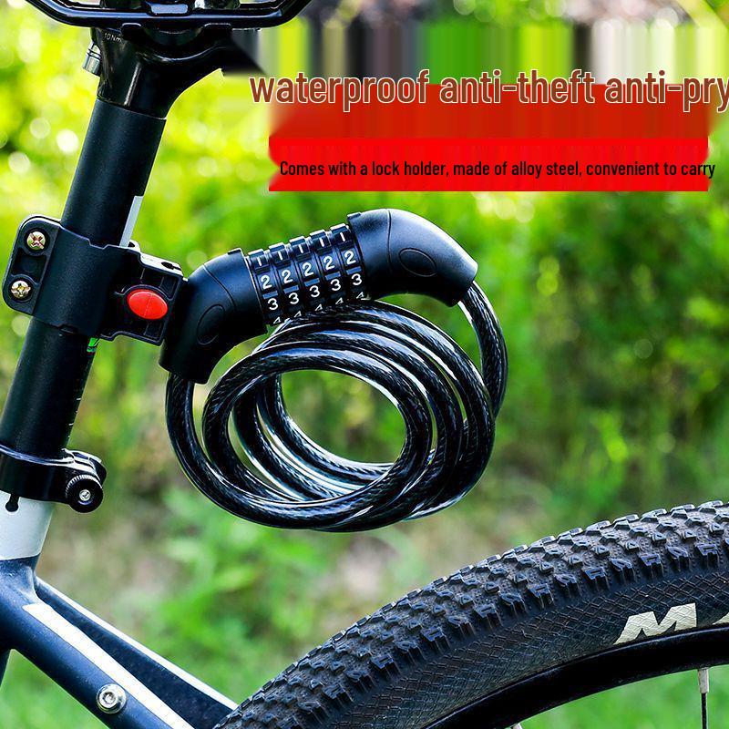 Anti-theft Combination Bike Lock: Portable Steel Cable for Mountain and Electric Bikes