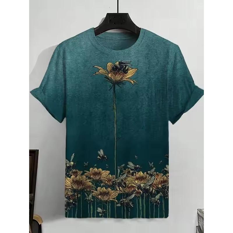 Herren Lustiges Tierdruck T-Shirt Kurzarm Tees Tops 3D-Druck Rundhals Shirts Sommer Freizeit Herrenbekleidung