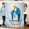 Holy Virgin and Roses Flannel Blanket Soft Cozy Throws Napping Travel Use