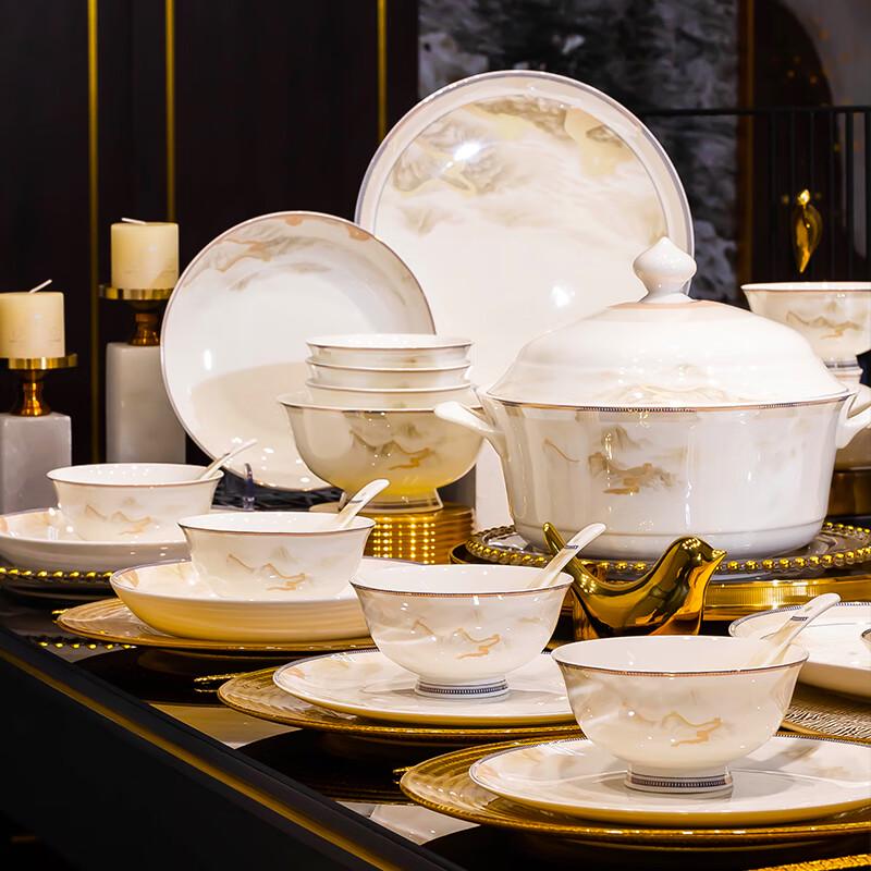 Haoya 82-Piece Chinese Ceramic Dinnerware Set