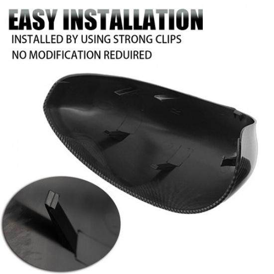 Door Wing Mirror Cover Cap Case Fits For 2007-2020 Fiat 500 Punto Carbon Style