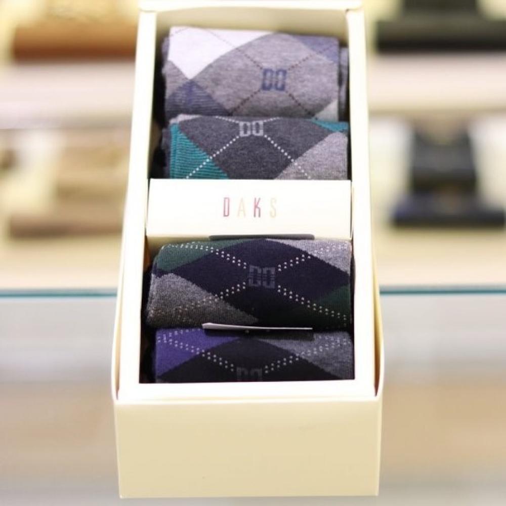 Daks Argyle Mixed Pattern Crew Socks 4 Set Single option