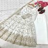 Heavy Mirror & Zari Work Silk Anarkali Suit with Scalloped Dupatta