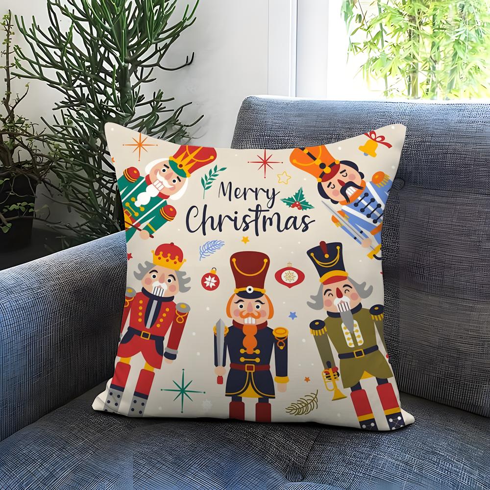 Popular NNutcrackered Cushion Cover Comfortable Reversible Pillow Cover Ideal for Car Sofa Bedroom  Beyond